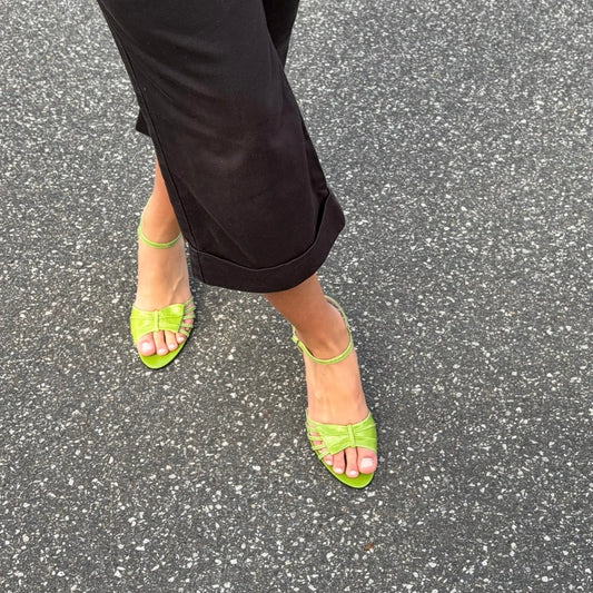 Green kitten heels