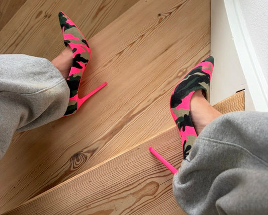 Pink camo heels