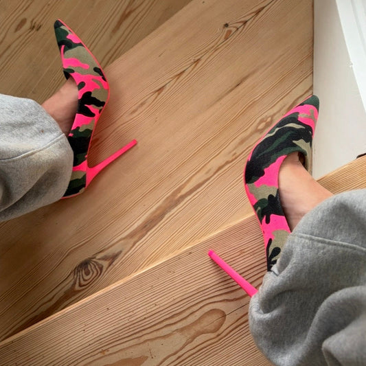 Pink camo heels