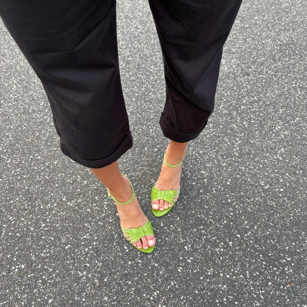 Green kitten heels
