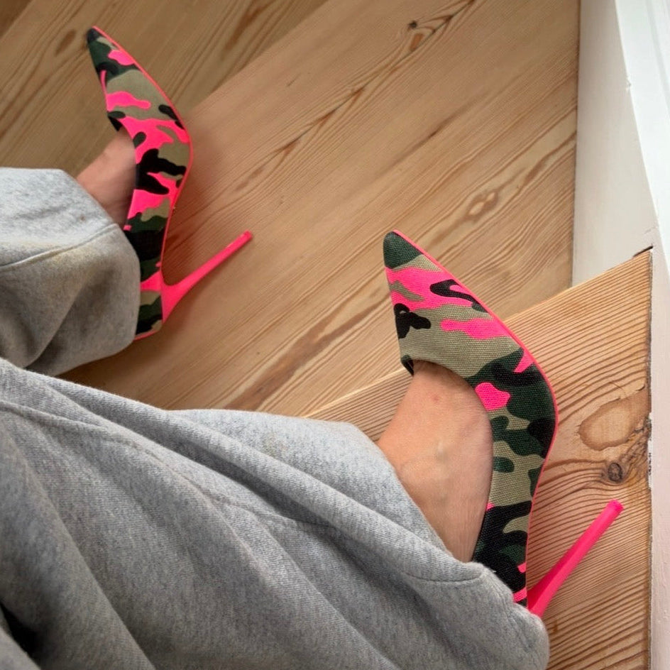 Pink camo heels