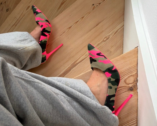 Pink camo heels